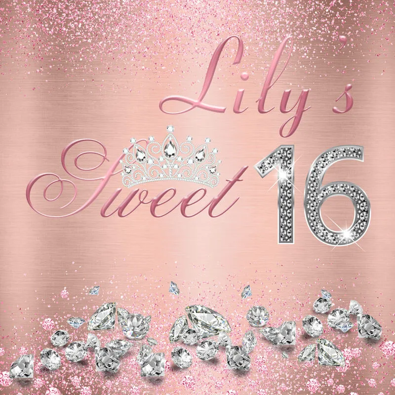 Customized Sweet 16 Backdrop