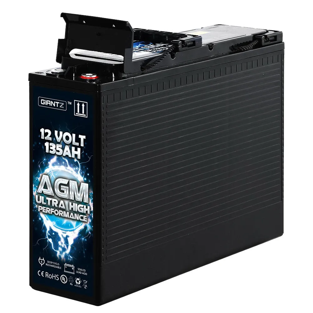 Deep Cycle Battery 12V 135Ah Slim Box Portable Solar Caravan Camping