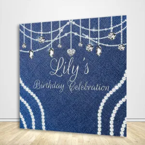 Denim Diamonds and Pearls Backdrop