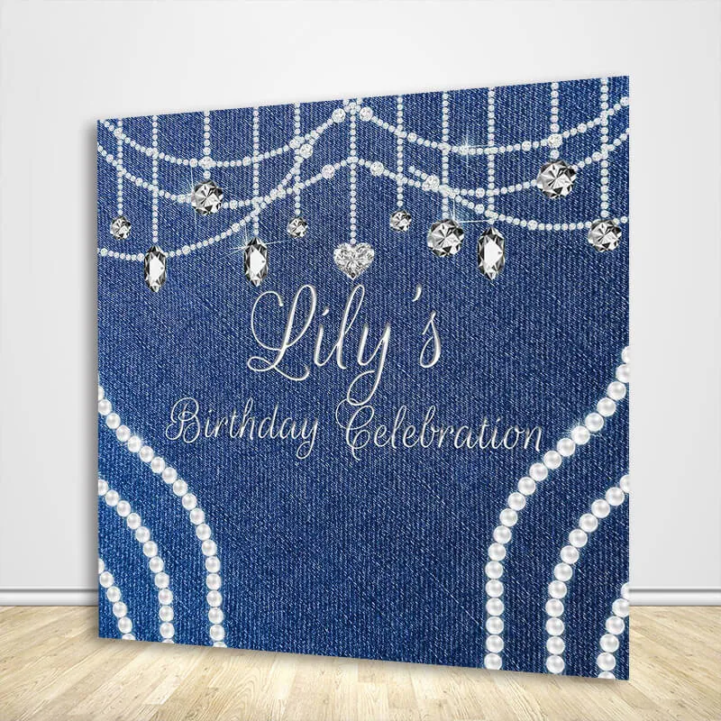 Denim Diamonds and Pearls Backdrop