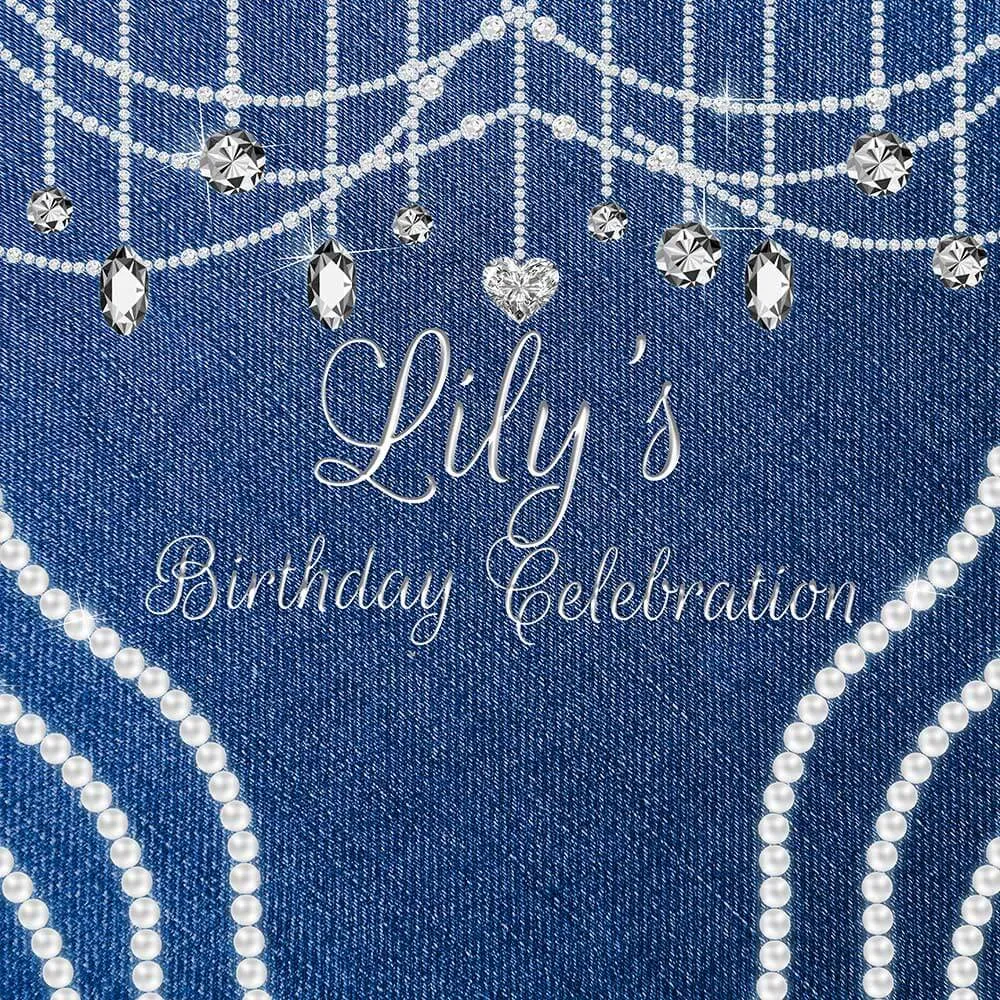 Denim Diamonds and Pearls Backdrop