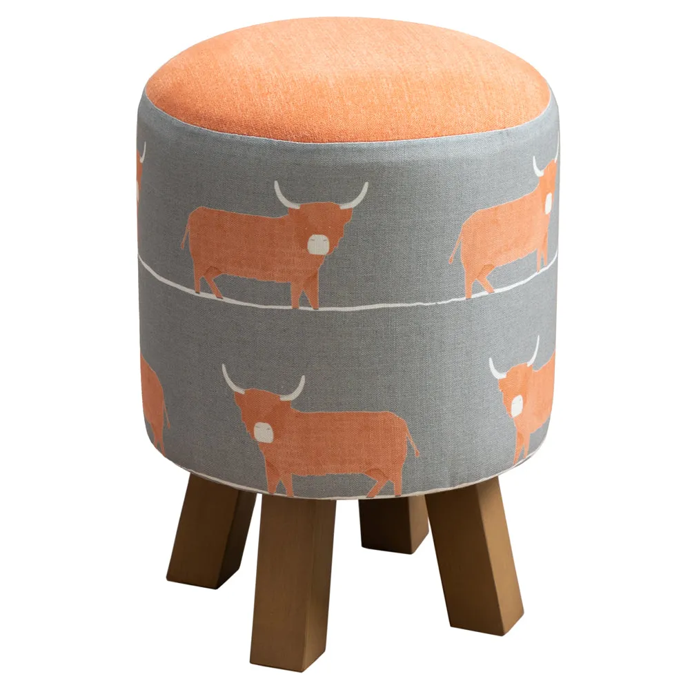 Dougal Monty Round Footstool Granite