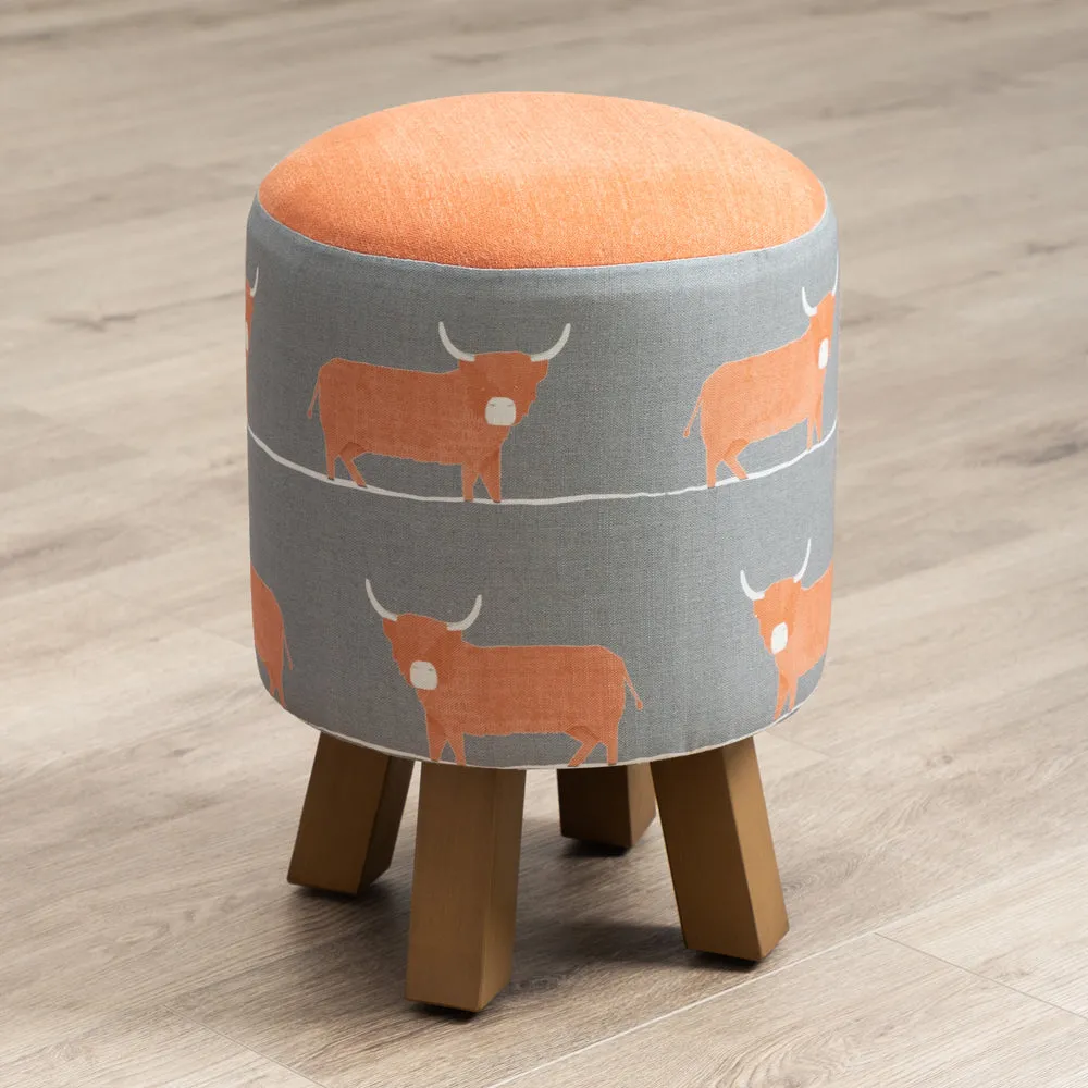 Dougal Monty Round Footstool Granite
