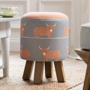 Dougal Monty Round Footstool Granite