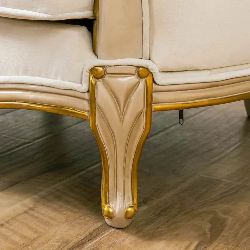 European Style Solid Wood Carved Fabric Sofas