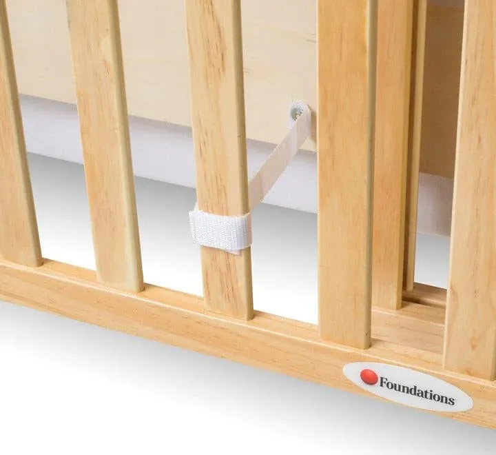Foundations Compact HideAway™ EasyRoll™ Solid Wood Folding Crib - Slatted
