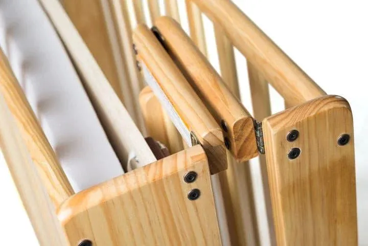 Foundations Compact HideAway™ EasyRoll™ Solid Wood Folding Crib - Slatted