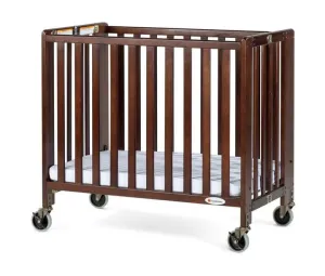 Foundations Compact HideAway™ EasyRoll™ Solid Wood Folding Crib - Slatted