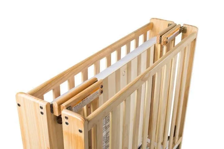 Foundations Compact HideAway™ EasyRoll™ Solid Wood Folding Crib - Slatted