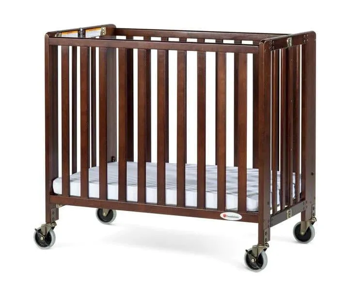Foundations Compact HideAway™ EasyRoll™ Solid Wood Folding Crib - Slatted