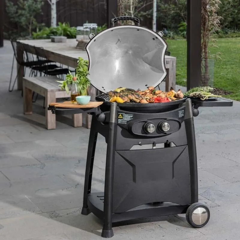 Gasmate Odyssey2T 2 Burner Bbq With Trolley - Black