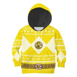 Gearhomie Unisex Kid Tops Pullover Sweatshirt Yellow Power Ranger 3D Apparel