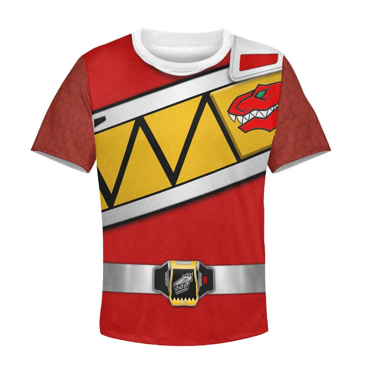 Gearhomie Unisex Kid Tops Red Power Rangers Dino Charge 3D Apparel