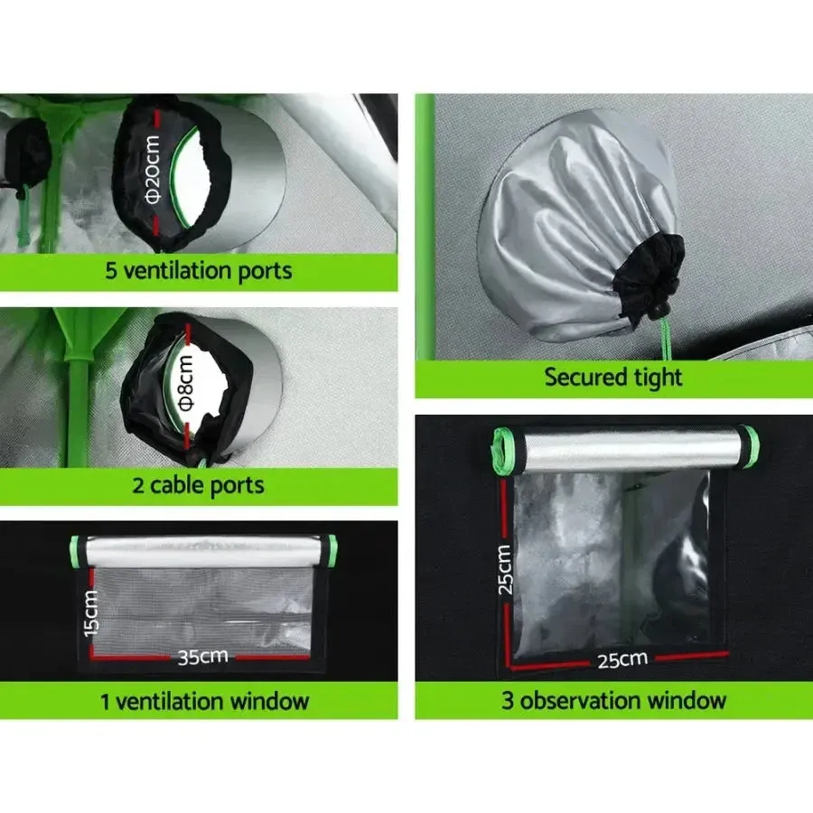 Green Fingers Grow Tent Kits Hydroponics Indoor Grow System DIY 120X60X180/210CM