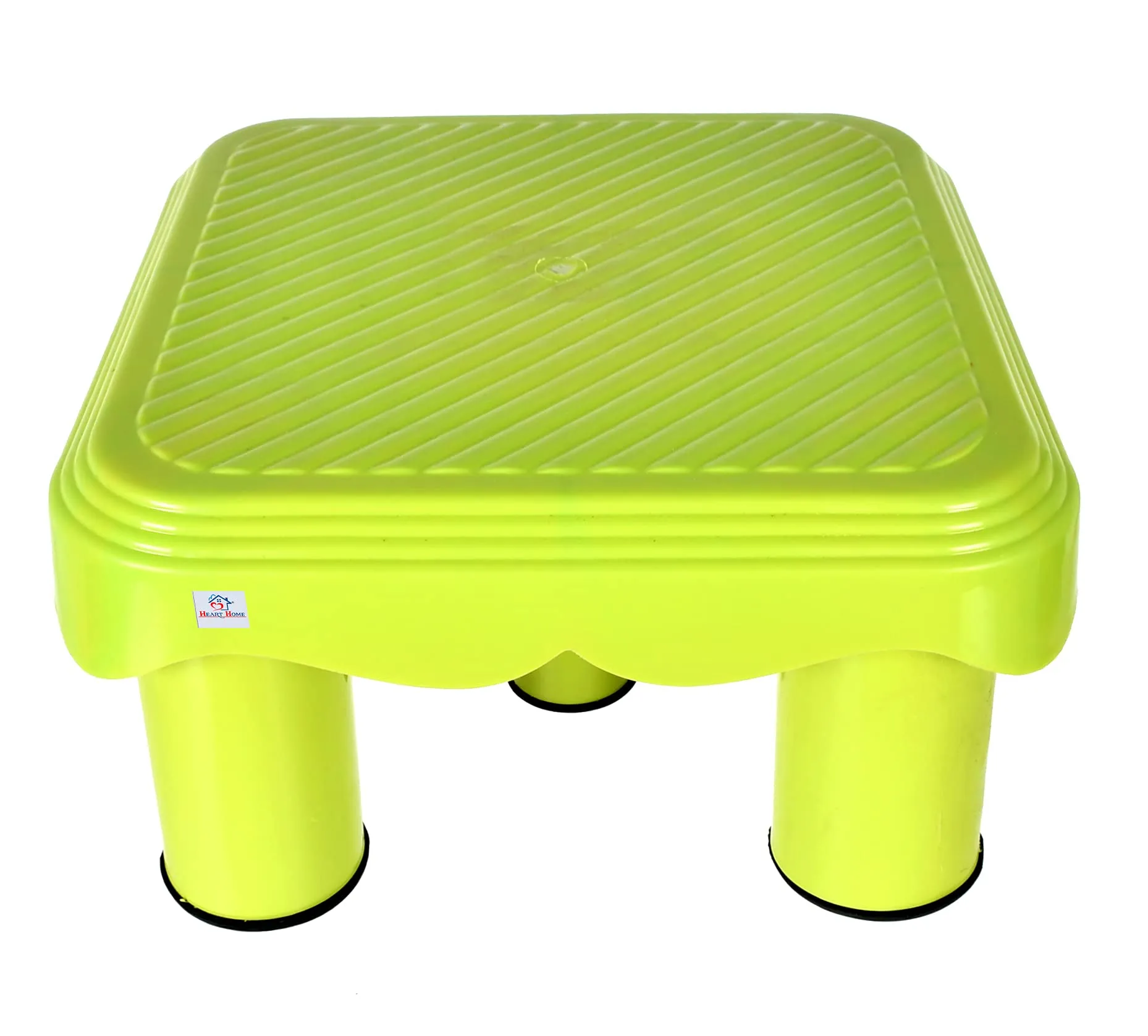 Heart Home Portable,Lightweight, Comfortable Plastic Seating Stool/Patla (Yellow)