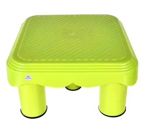 Heart Home Portable,Lightweight, Comfortable Plastic Seating Stool/Patla (Yellow)