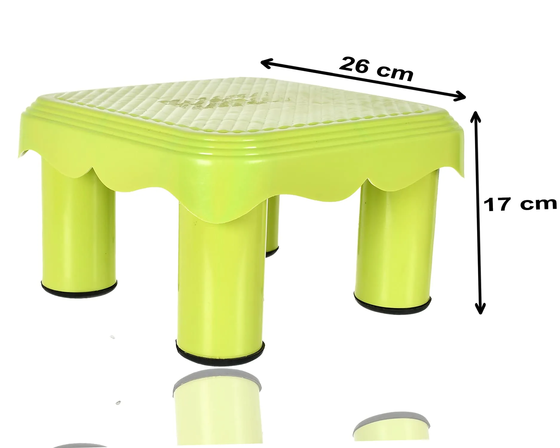 Heart Home Portable,Lightweight, Comfortable Plastic Seating Stool/Patla (Yellow)