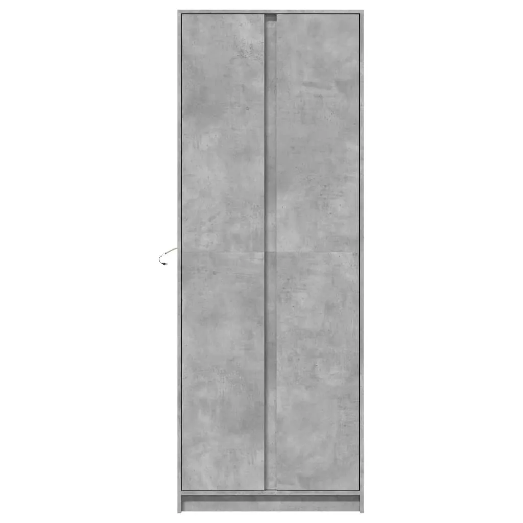 Highboard with LED Concrete Grey 74x32.5x200 cm Engineered Wood