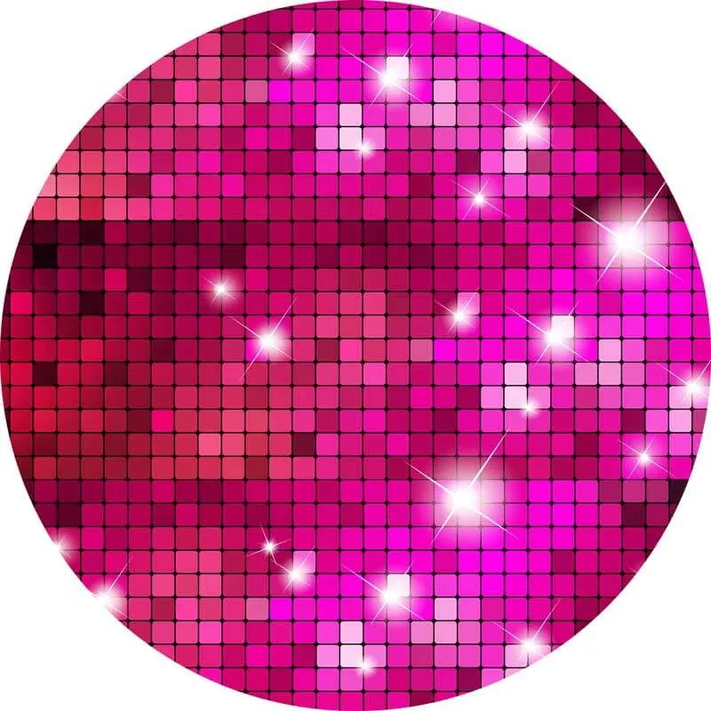 Hot Pink Glitter Round Backdrop Circle Barbie Themed Birthday Party Decoration Ideas