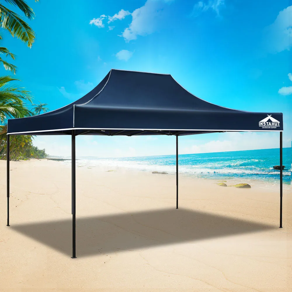 Instahut Gazebo Pop Up Marquee 3x4.5m Folding Tent Wedding Outdoor Camping Canopy Gazebos Shade Navy