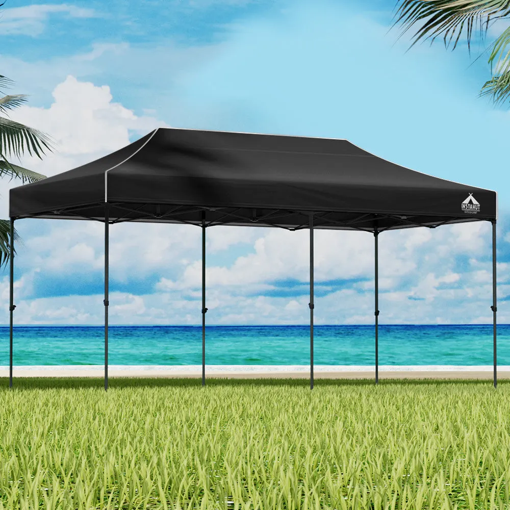 Instahut Gazebo Pop Up Marquee 3x6 Outdoor Wedding Gazebos Base Pod Kit Black