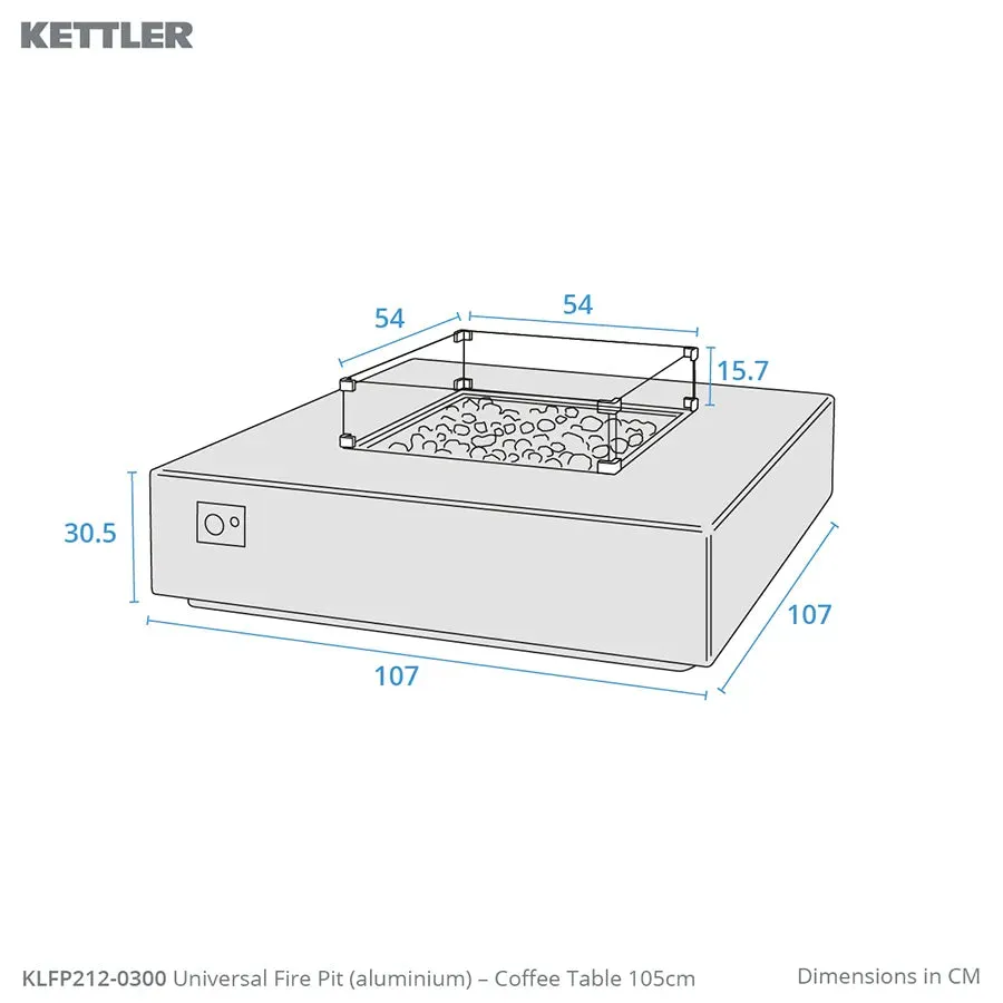 Kalos Universal Fire Pit Coffee Table 105cm