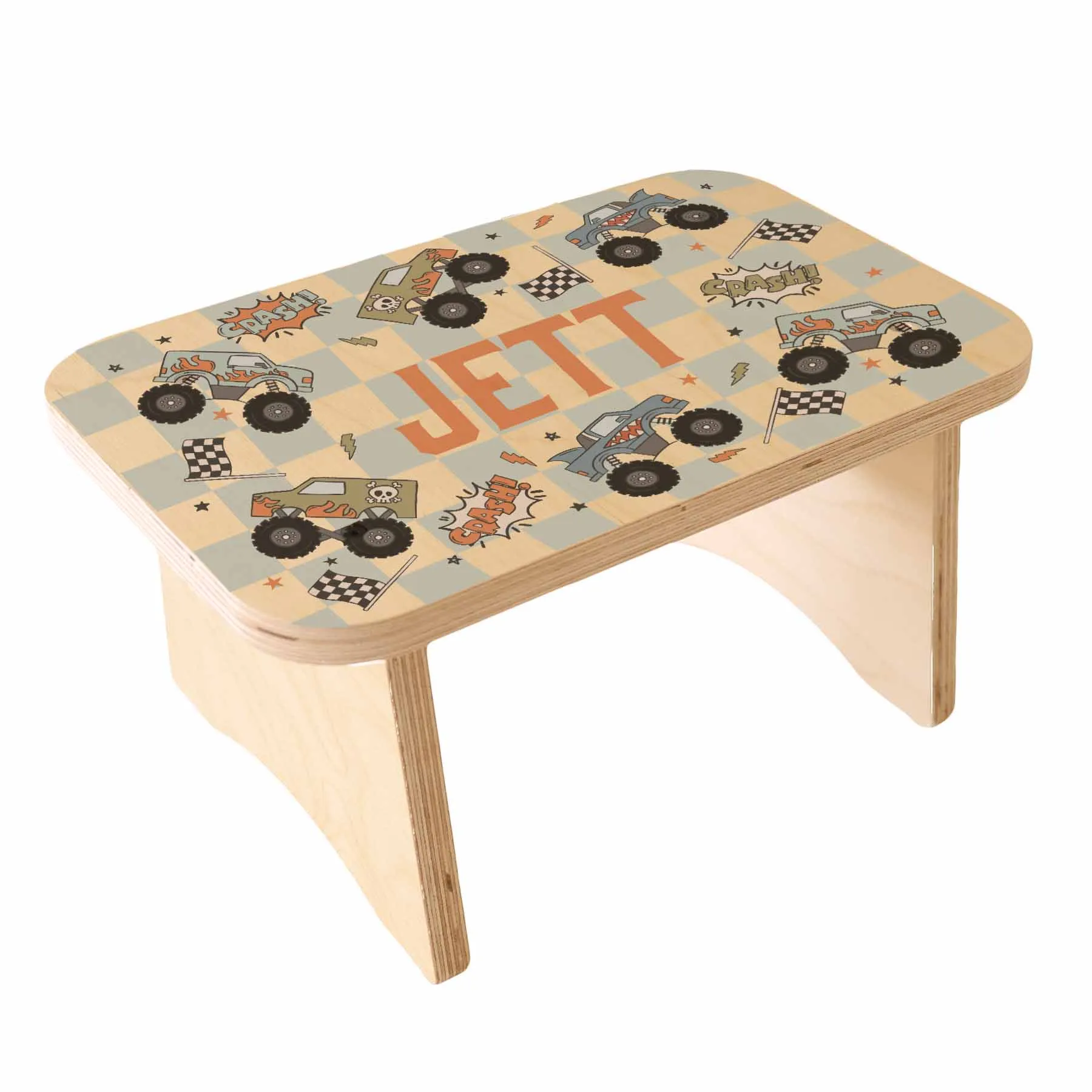 Kids Personalized Step Stool | Big Wheelin'