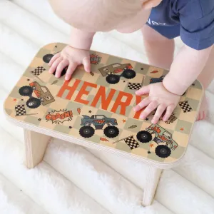 Kids Personalized Step Stool | Big Wheelin'