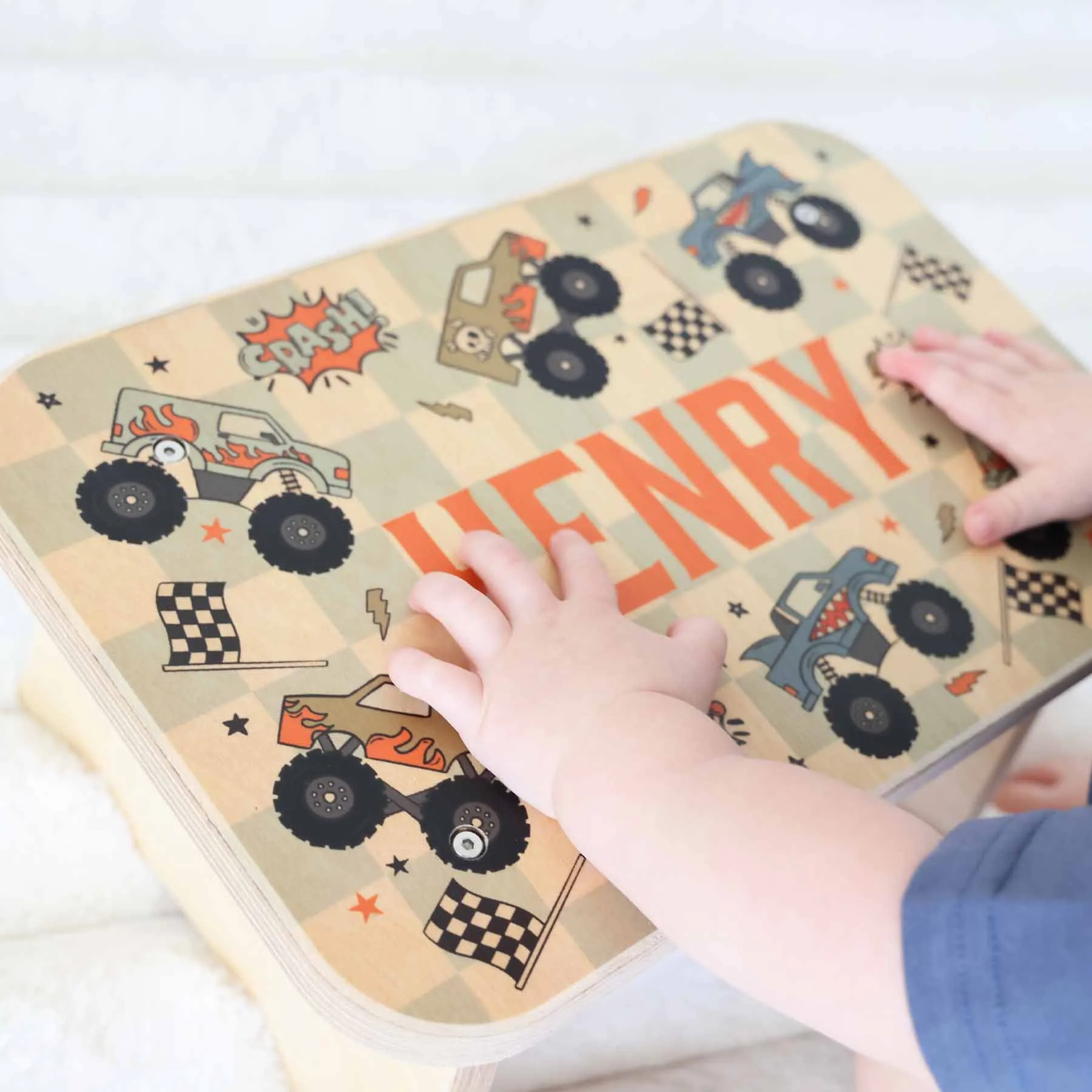 Kids Personalized Step Stool | Big Wheelin'