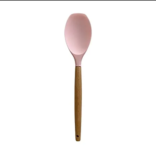 Kitchen Cooking Utensils Set 12 Pieces Silicone Wooden Handle High Heat Resistance Premium Silicone Kitchen Gadgets Spatula Set with Holder BPA Free (PINK)