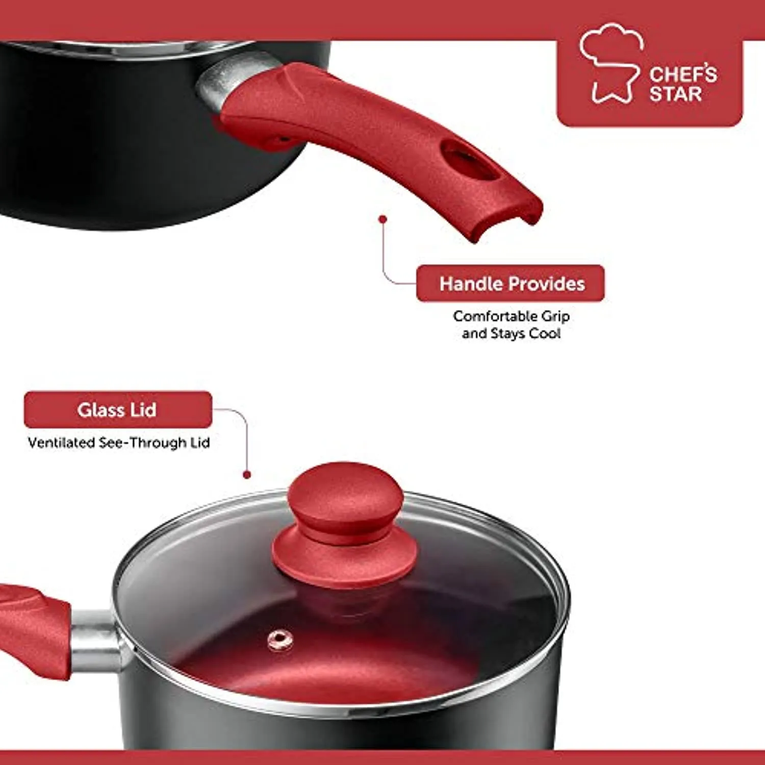 Kitchen Cookware Set, 11 Piece Pots and Pans Set for Cooking Nonstick