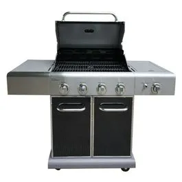 LP Gas Grill, 4 Burners   Searing Burner, 52,000-BTU, Black
