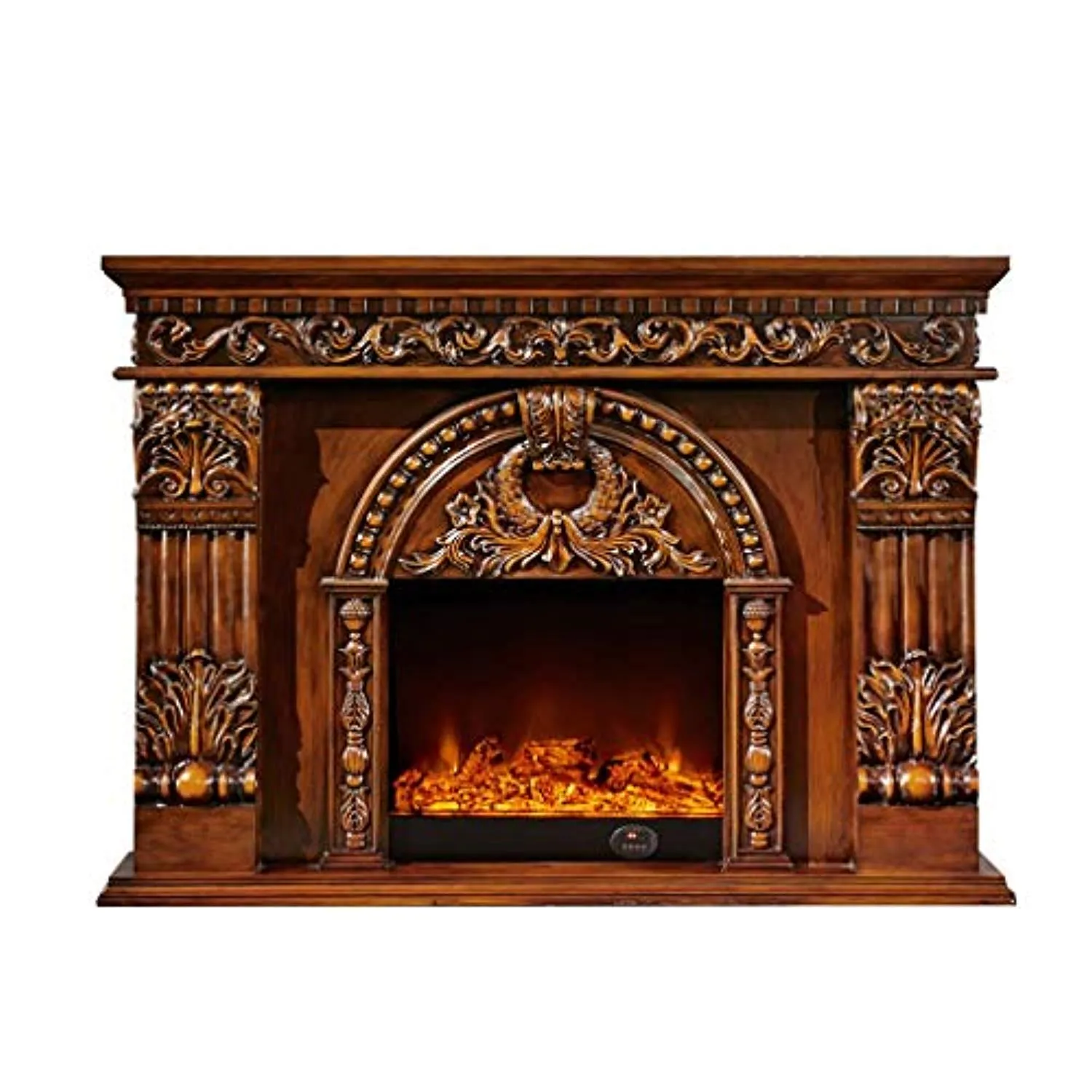 LUXURY Freestanding Heater, Indoor Heater with Log Burner Flame, Traditional Stove Design