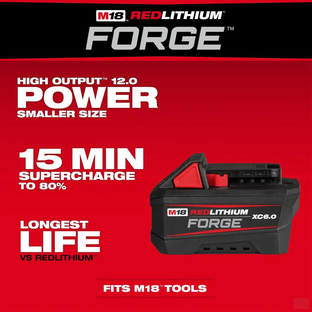 Milwaukee M18 REDLITHIUM FORGE XC6.0 Battery Pack 48-11-1861