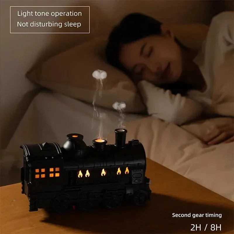 Mini Train Shape Aromatherapy Essential Oil Diffuser Ultrasonic Cool Mist Air Humidifier with LED Lamp Aroma Difusor Atomizer