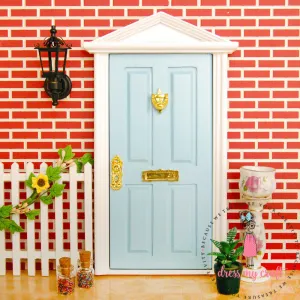 Miniature Anywhere Wooden Door - Baby Blue