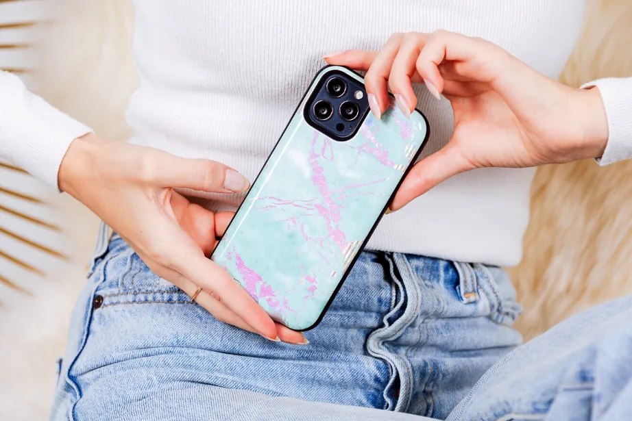 Mint Holo Marble Battery Case