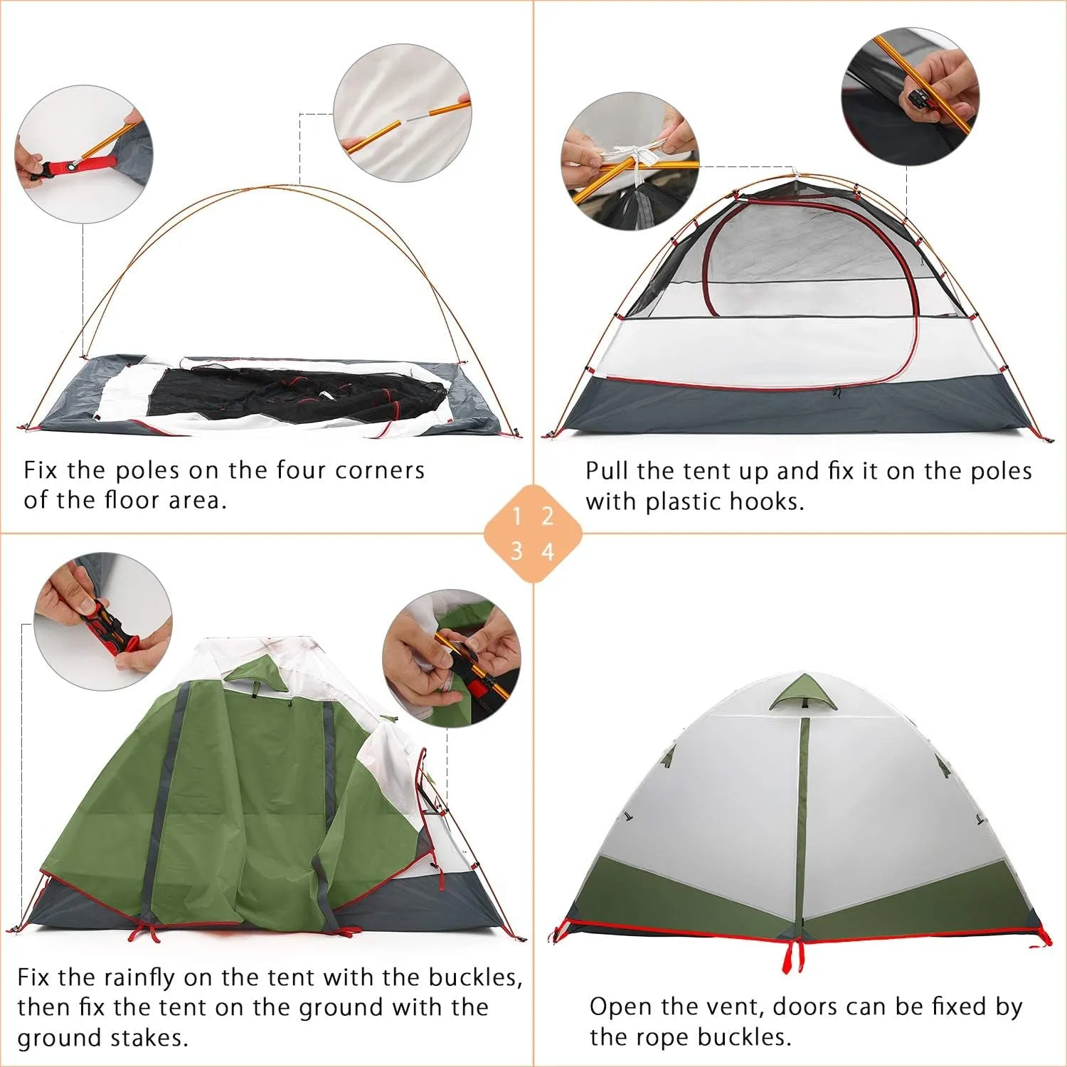 Moon Lence Professional Camping Tent 2 Person