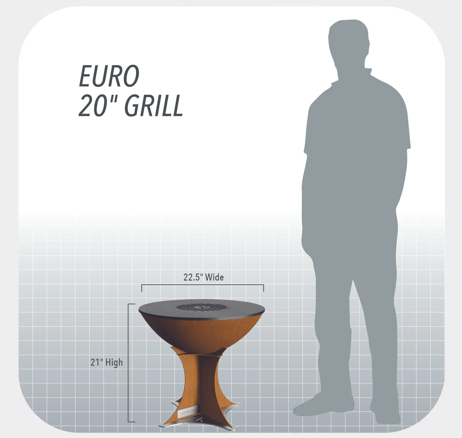 NEW! Arteflame Classic 20" Grill - Tall Euro Base | Contemporary Design, Unmatched Functionality