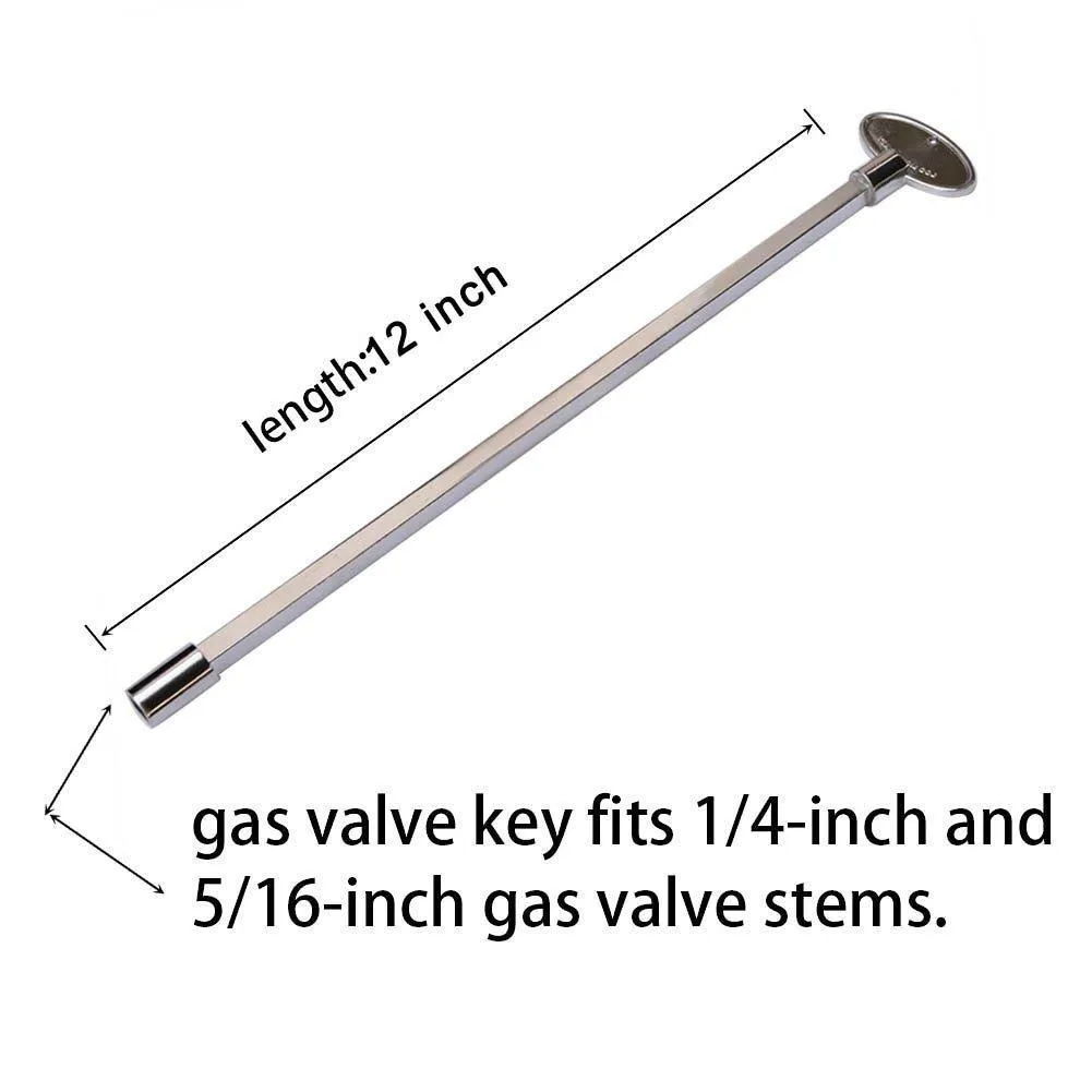 Onlyfire Products Universal Handle Replacement Gas Valve Key for 1/4&quot; and 5/16&quot; Turn Ball Valve , 12-Inch, Chrome