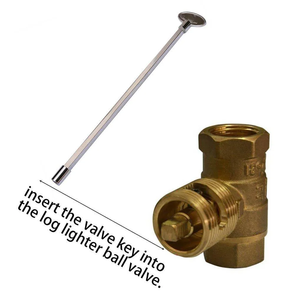 Onlyfire Products Universal Handle Replacement Gas Valve Key for 1/4&quot; and 5/16&quot; Turn Ball Valve , 12-Inch, Chrome