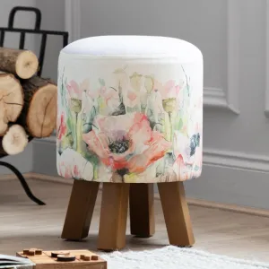 Papavera Monty Round Footstool Sweetpea