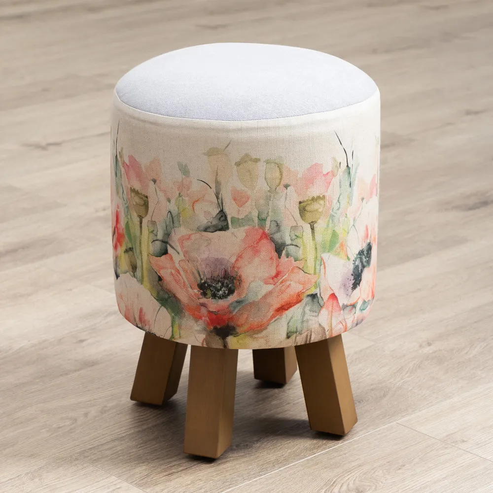 Papavera Monty Round Footstool Sweetpea