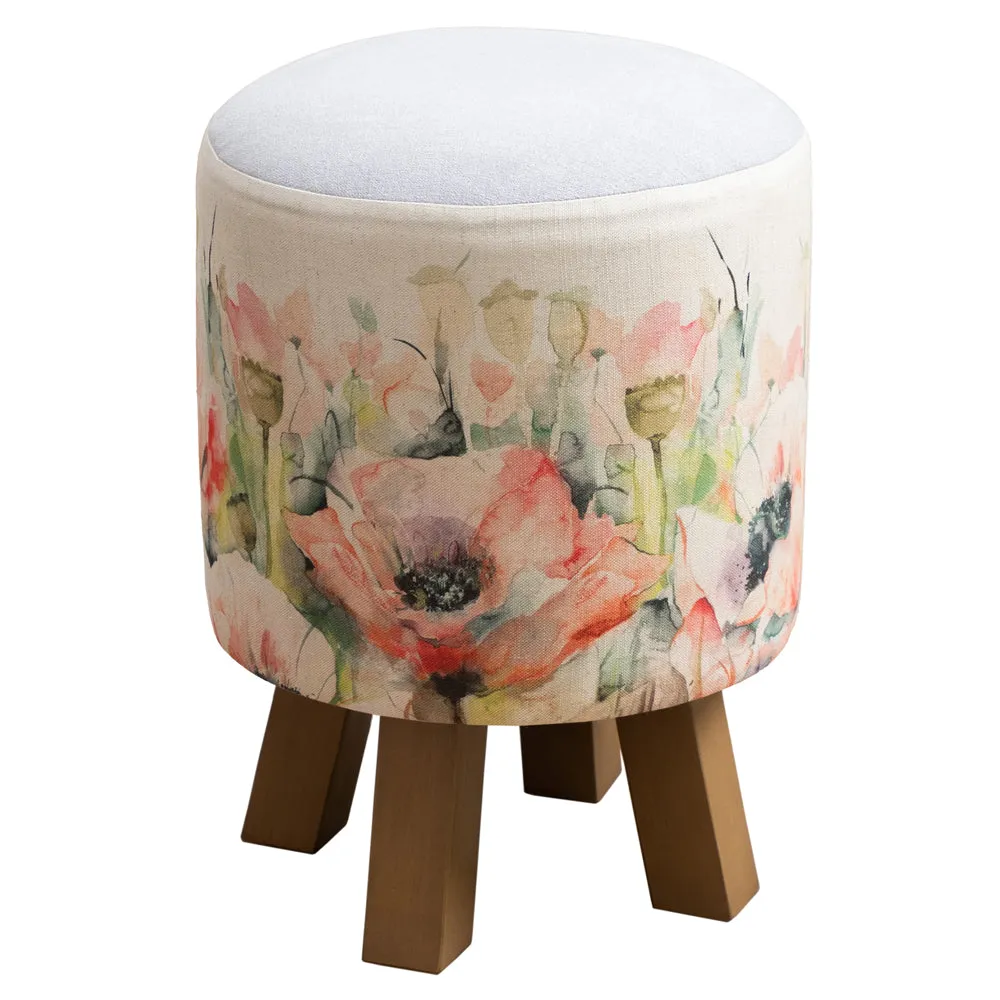 Papavera Monty Round Footstool Sweetpea