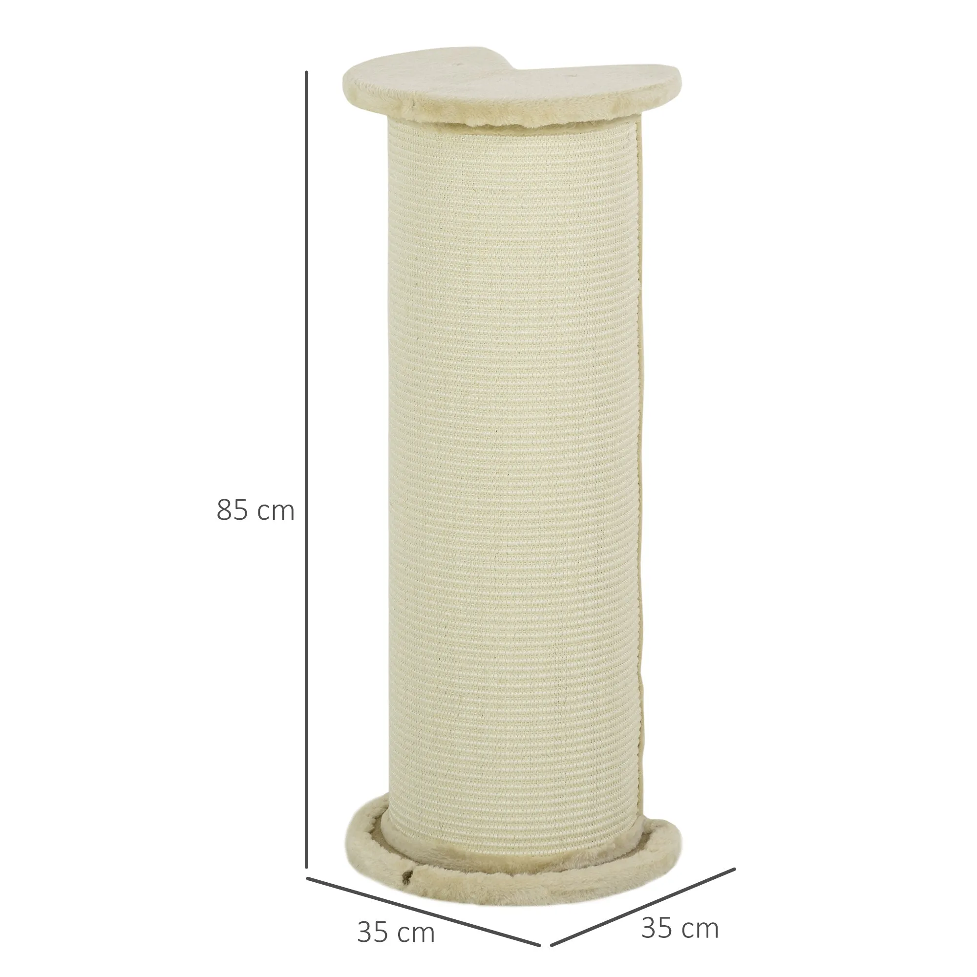 PawHut 85cm Tall Cat Scratching Post for Indoor Corner Use - Beige
