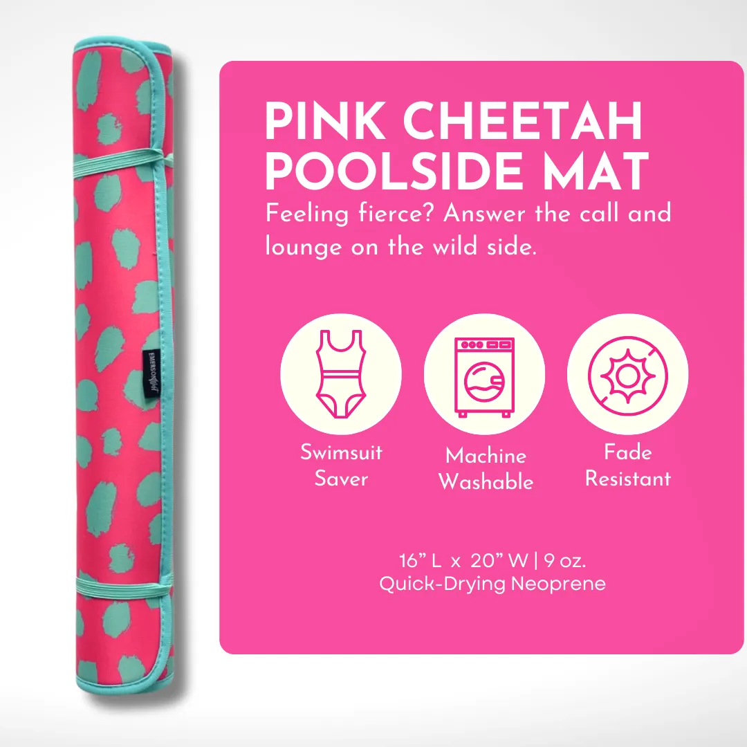 Pink Cheetah Poolside Seating Mat