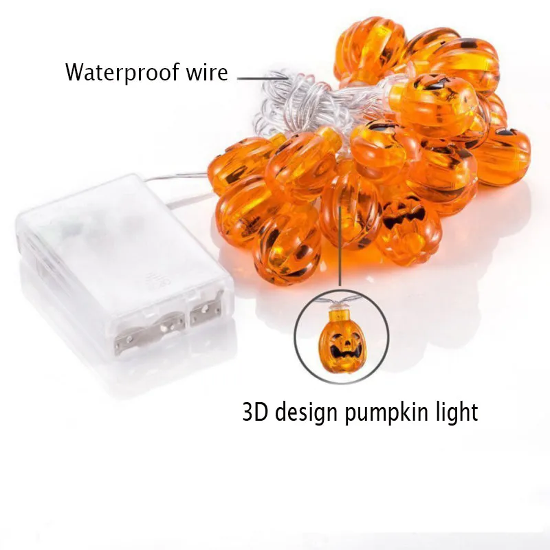  Pumpkin String Lights With Clear Bulbs 