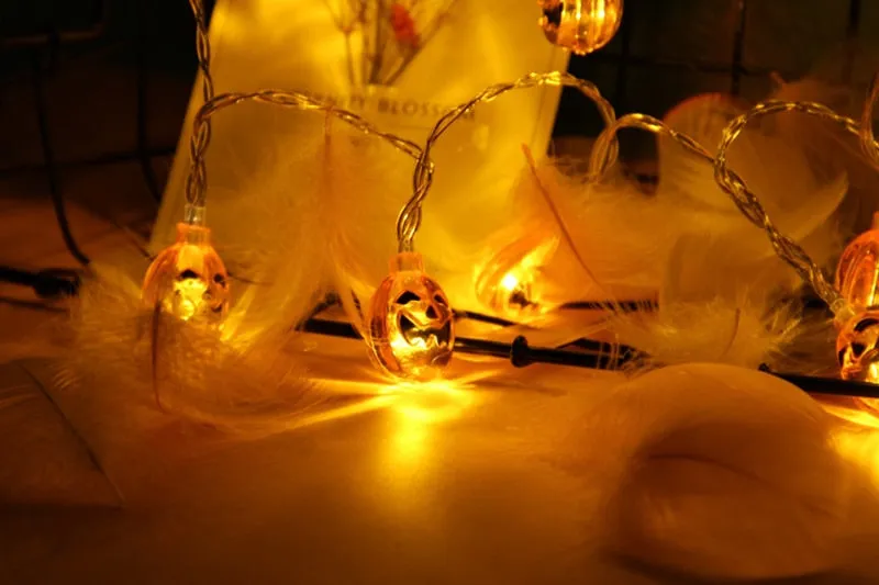  Pumpkin String Lights With Clear Bulbs 