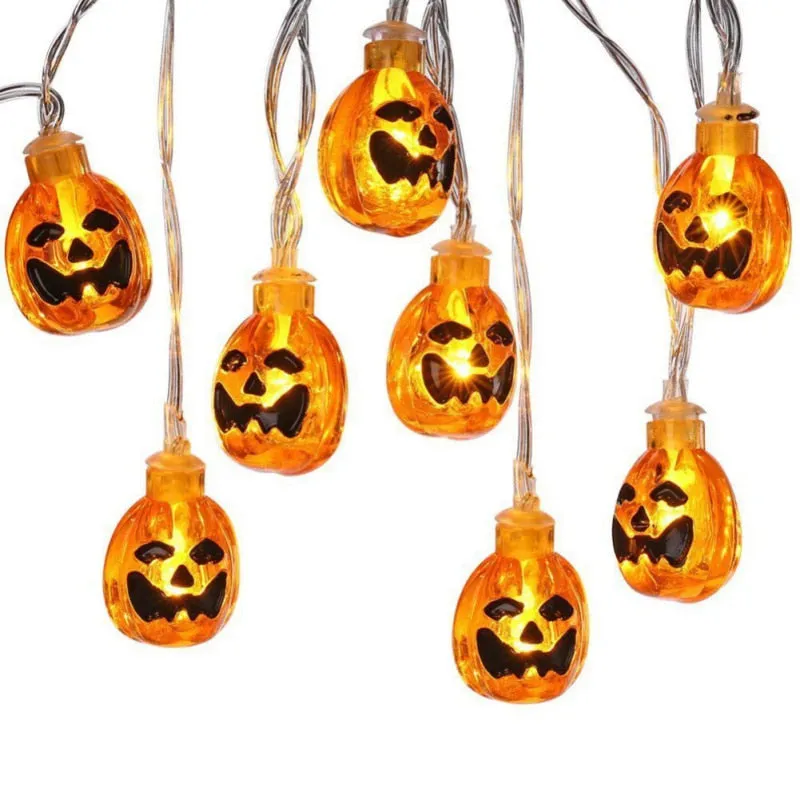  Pumpkin String Lights With Clear Bulbs 