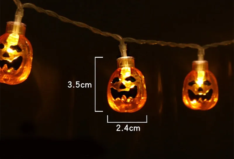  Pumpkin String Lights With Clear Bulbs 